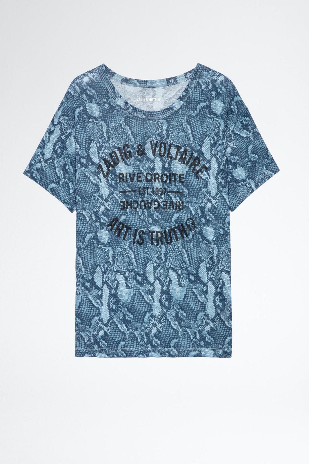 T-shirt  python bleu 