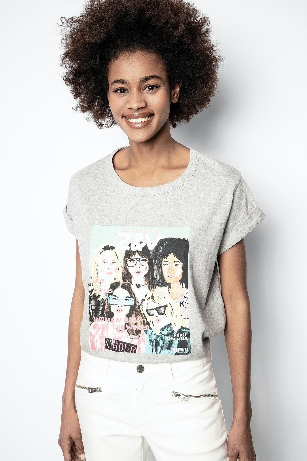 Zadig & Voltaire Vêtements tee-Shirt Gris Zadig & Voltaire Vêtements tee-Shirt Gris